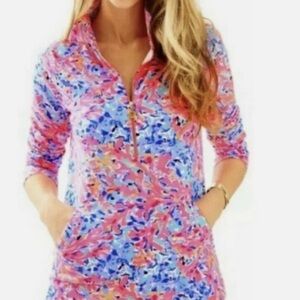 Lilly Pulitzer Skipper Popover Coco Coral Crab Pink XS
